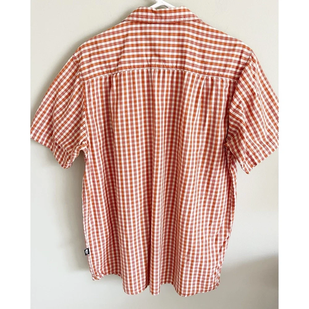 The North Face rust plaid short sleeve shirt L